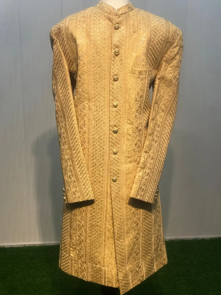 Classic White & Gold Sherwani