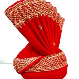 Classic Red & Gold Embroidered Groom Turban