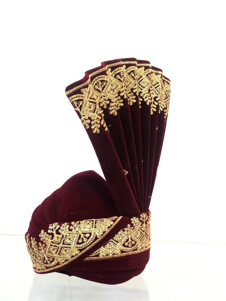 Maroon Velvet Royal Groom Turban