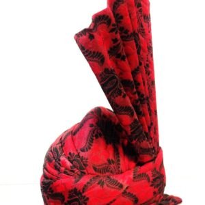 Red & Black Floral Pattern Turban