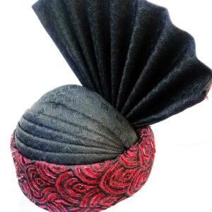 Black & Red Designer Groom Turban
