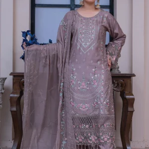 Mauve Embroidered Luxury Suit