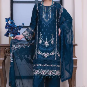 Navy Blue Embroidered Formal Suit