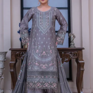 Ash Grey Embroidered Suit