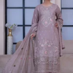 Light Mauve Embroidered 3-Piece Suit