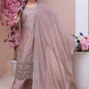 Dusty Rose Embroidered 3-Piece Suit
