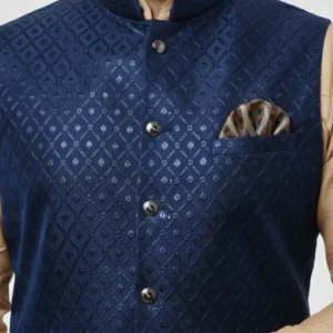 Men’s Designer Ethnic Waistcoat – Royal Purple Embroidered Festive Jacket