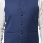 Royal Blue Formal Waistcoat for Men | Classic Plain Blue Wedding Vest | Premium Suiting Fabric Waistcoat for Men