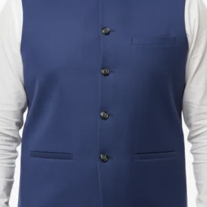 Royal Blue Formal Waistcoat for Men | Classic Plain Blue Wedding Vest | Premium Suiting Fabric Waistcoat for Men