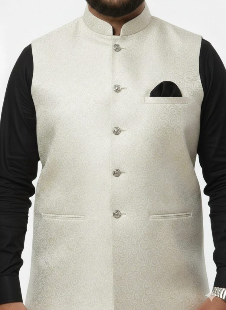 Subtle Paisley Pattern Elegant Waistcoat