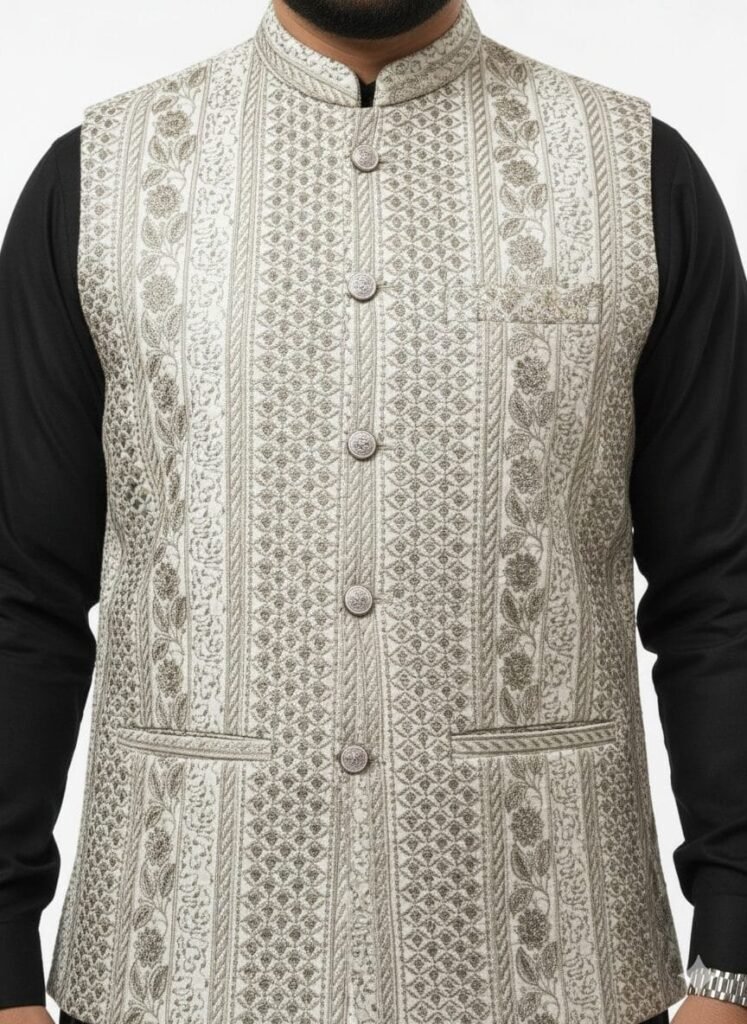 Heritage Floral Embroidered Traditional Waistcoat