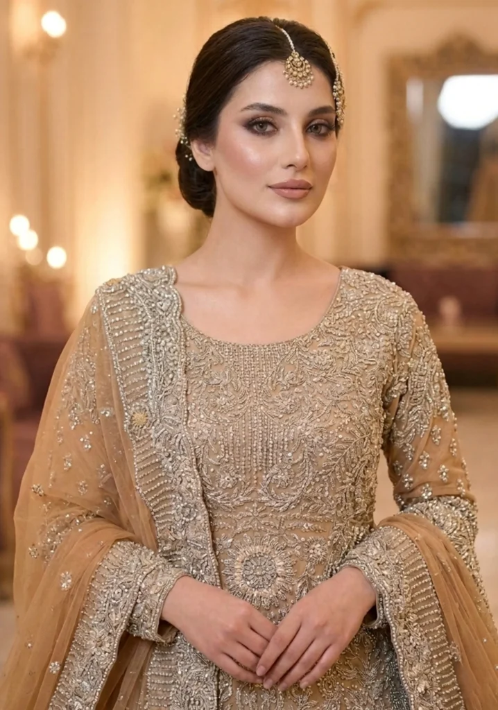 Golden Radiance Heritage Farshi Lehnga Set with Intricate Hand-made Zari Craftsmanship