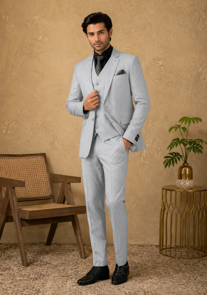 “Sterling Mist” Premium Formal Three-Piece Suit