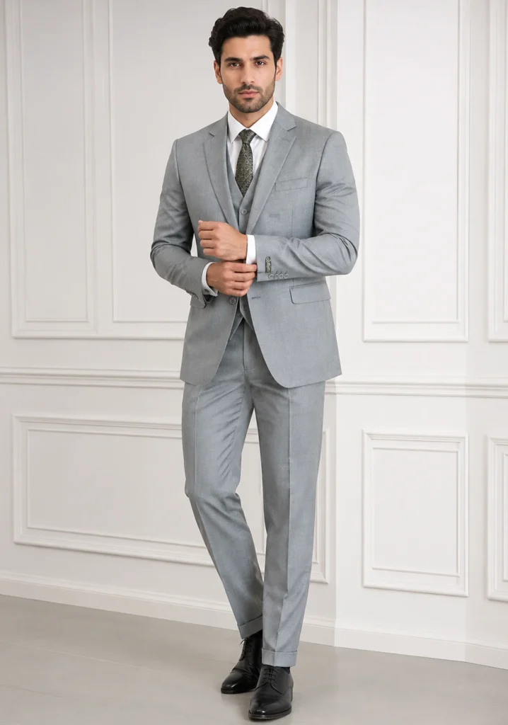 Silver Sovereign” Premium Formal Three-Piece Suit