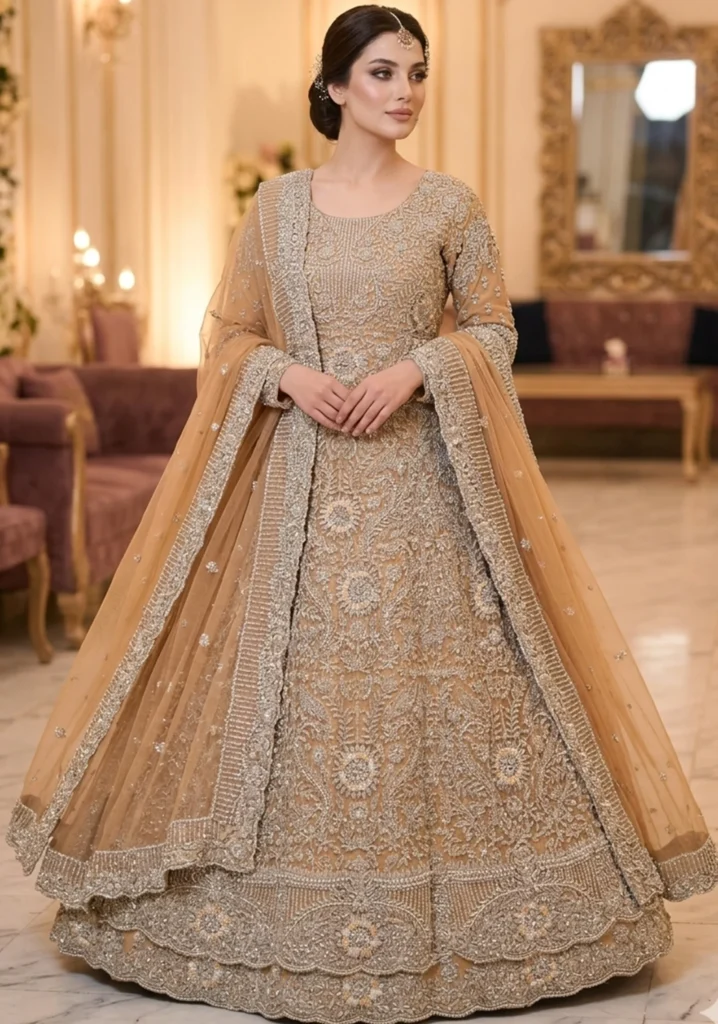 Golden Radiance Heritage Farshi Lehnga Set with Intricate Hand-made Zari Craftsmanship