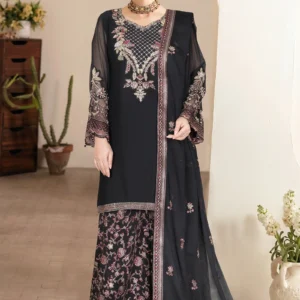 Ramsha WD-616 Black Embroidered Summer Lawn Suit