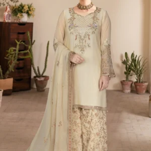 Ramsha WE-616 Cream Embroidered Summer Lawn Suit