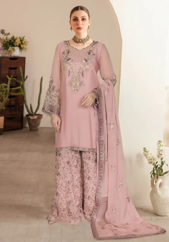 Ramsha WC-616 – Tea Pink Embroidered Summer Lawn Suit