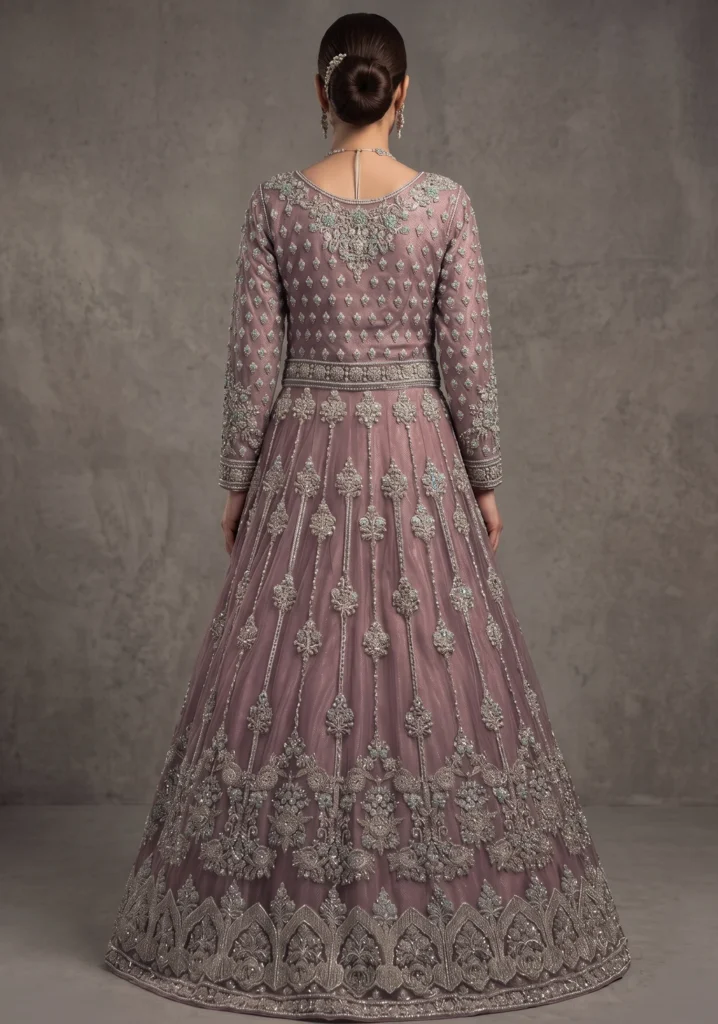Maheen Lilac Hand-Made Net Maxi | AL Hassan Lehnga House