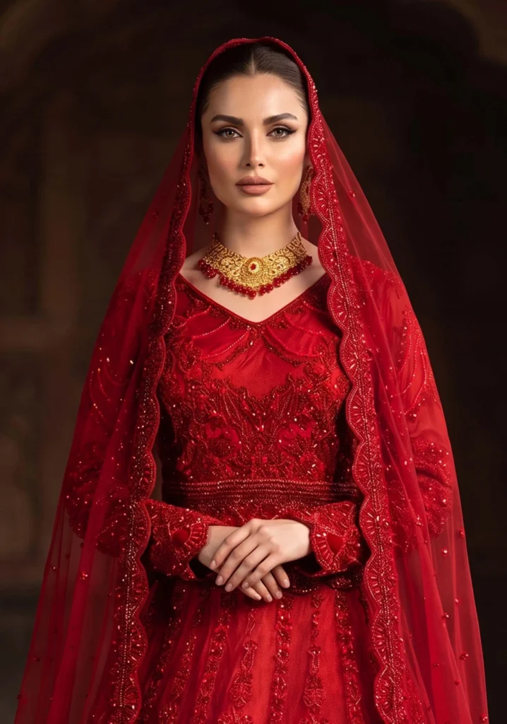 Surkh-e-Laal Blood Red Bridal Set | AL Hassan Lehnga House