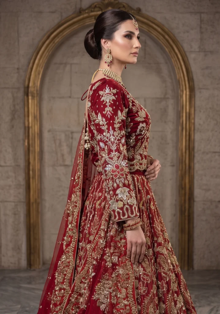 Mahnoor Red Silk Bridal Set | AL Hassan Lehnga House