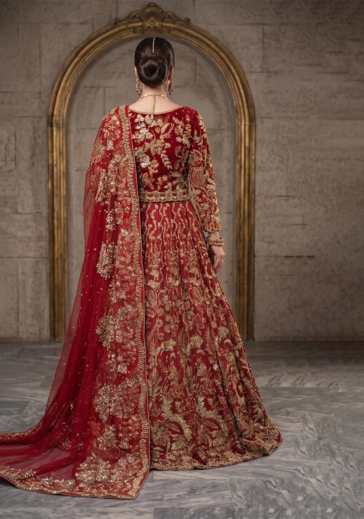 Mahnoor Red Silk Bridal Set | AL Hassan Lehnga House