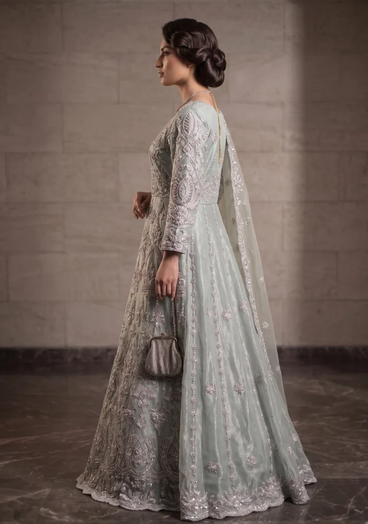 Mah-e-Noor Ice Blue Maxi | AL Hassan Lehnga House       :