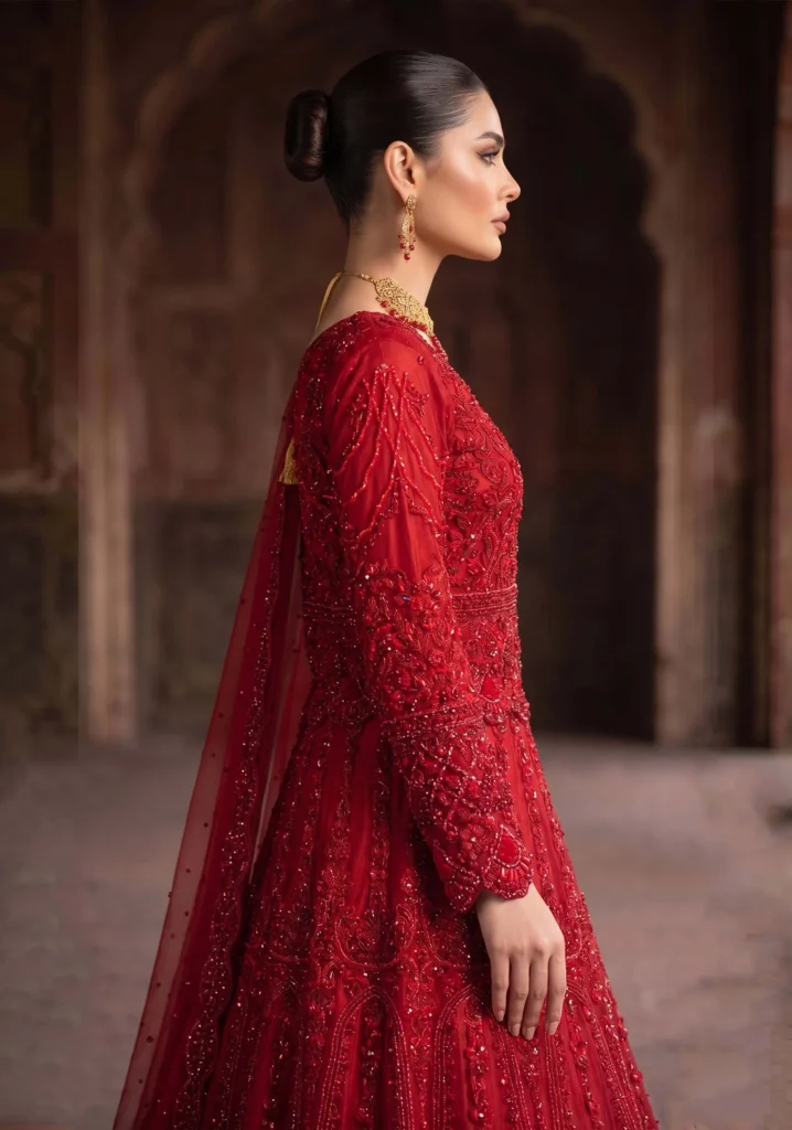 Surkh-e-Laal Blood Red Bridal Set | AL Hassan Lehnga House
