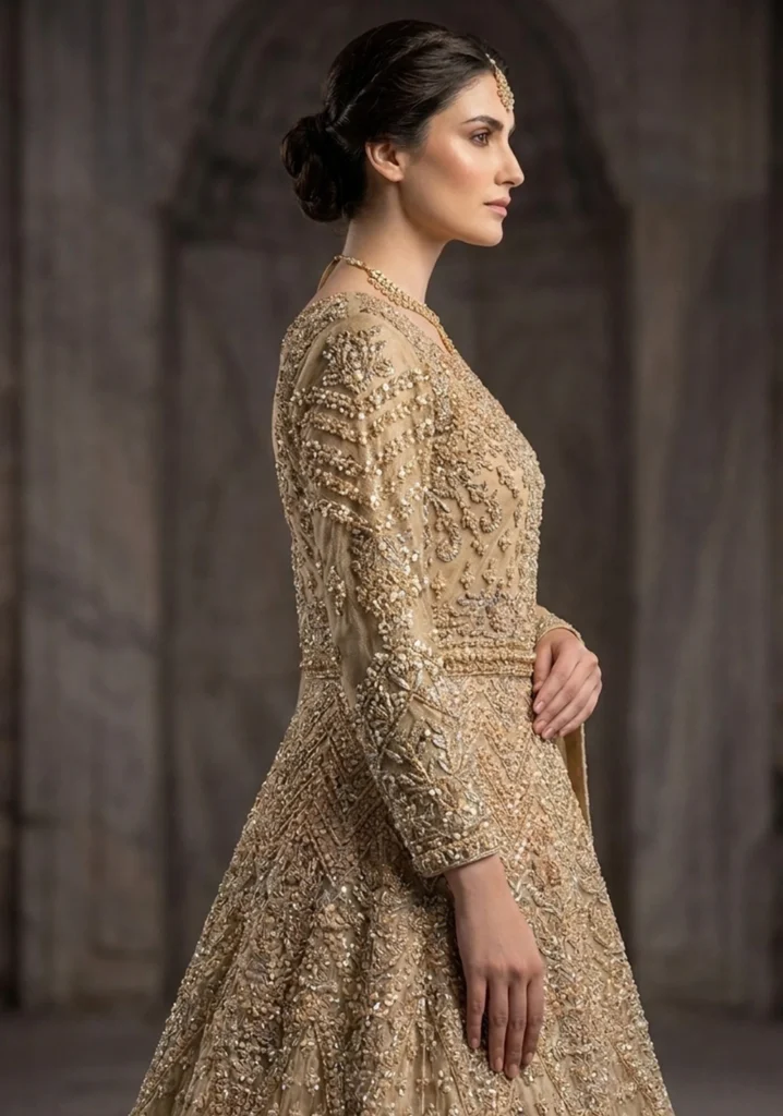 Sitara Golden Maxi | AL Hassan Lehnga House