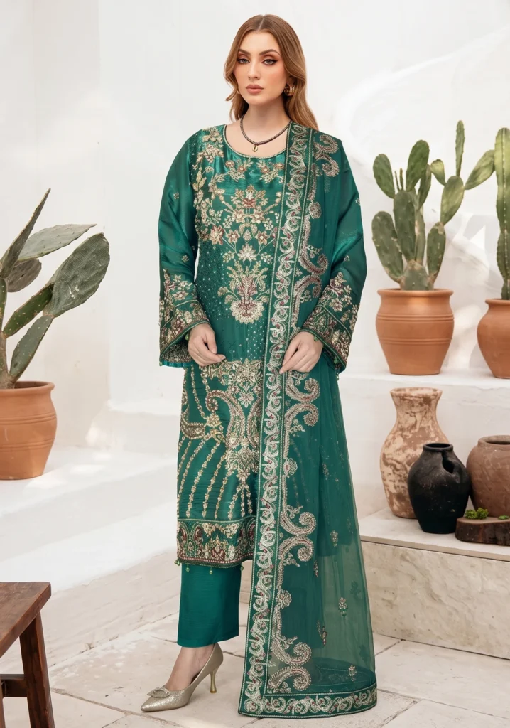 Ramsha WB-616 – Off-White Embroidered Summer Lawn Suit