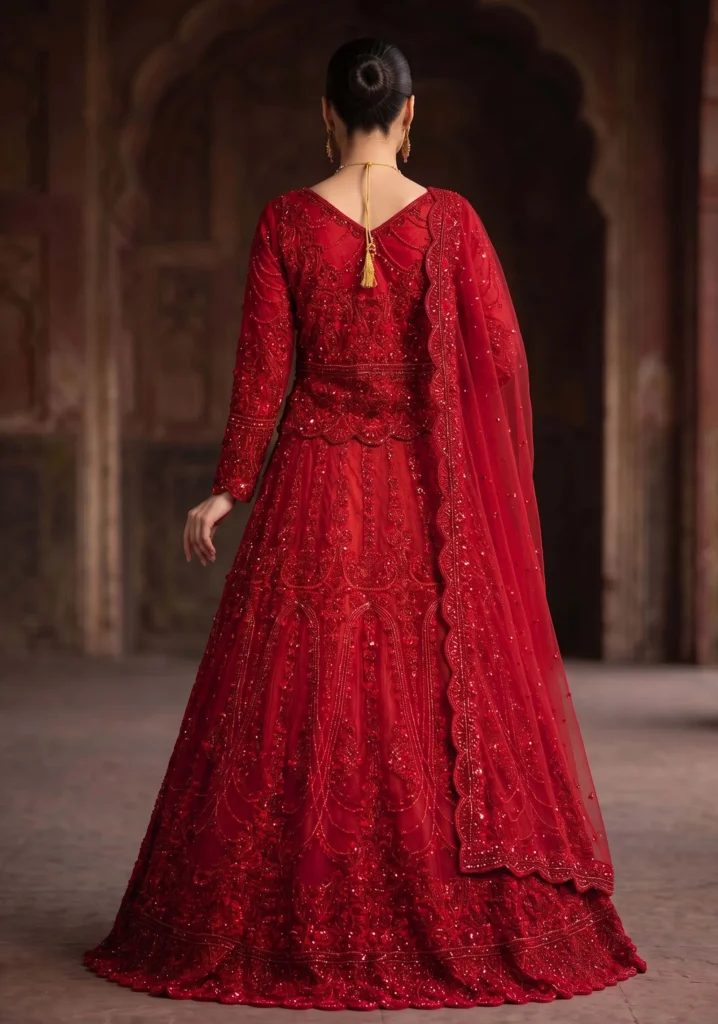 Surkh-e-Laal Blood Red Bridal Set | AL Hassan Lehnga House