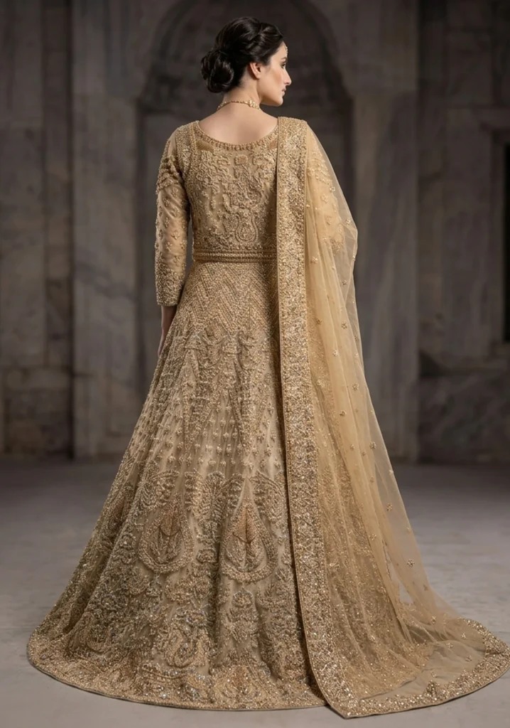 Sitara Golden Maxi | AL Hassan Lehnga House