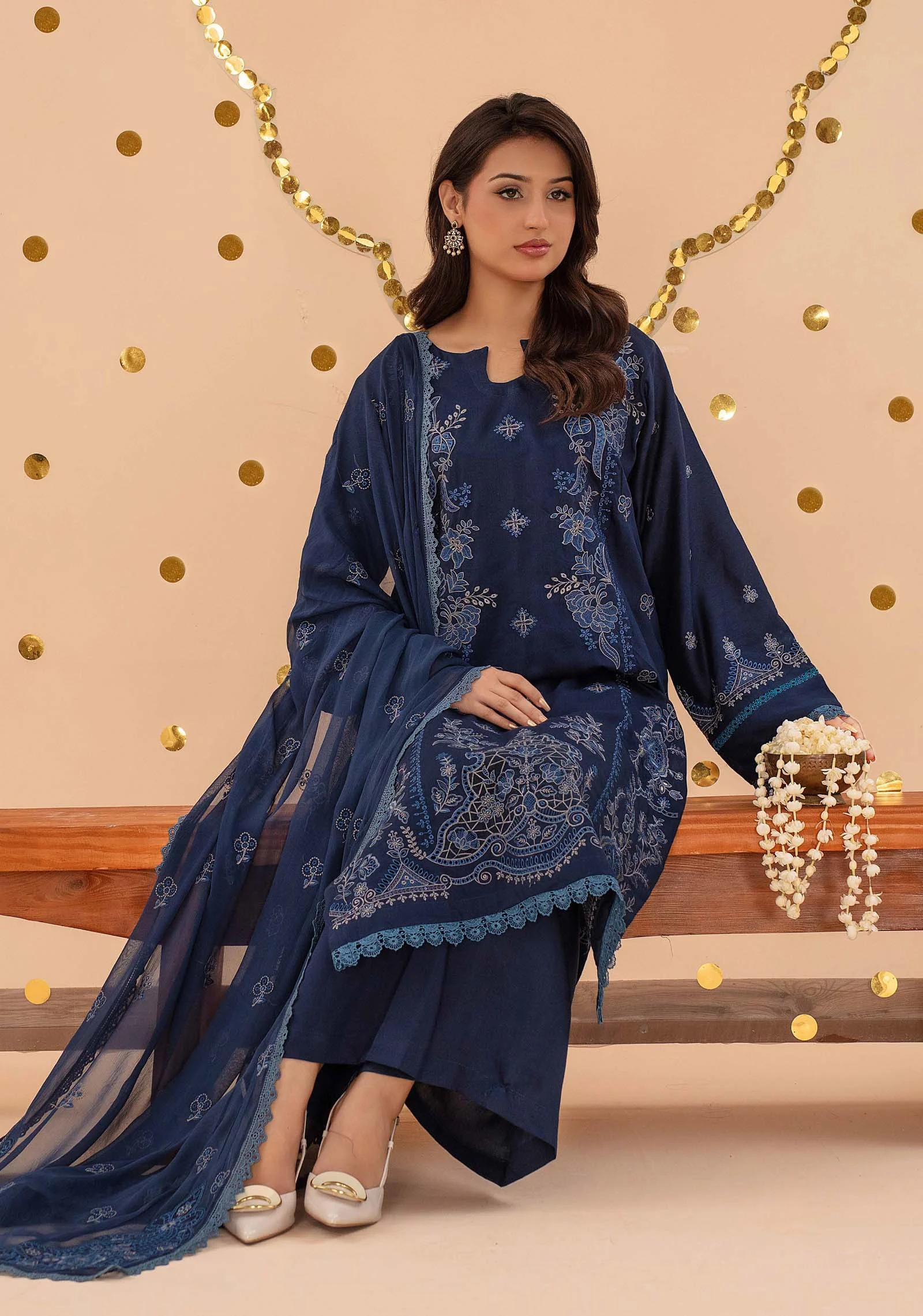 Indigo Daria Embroidered Suit | ZARA MEER - Image 6