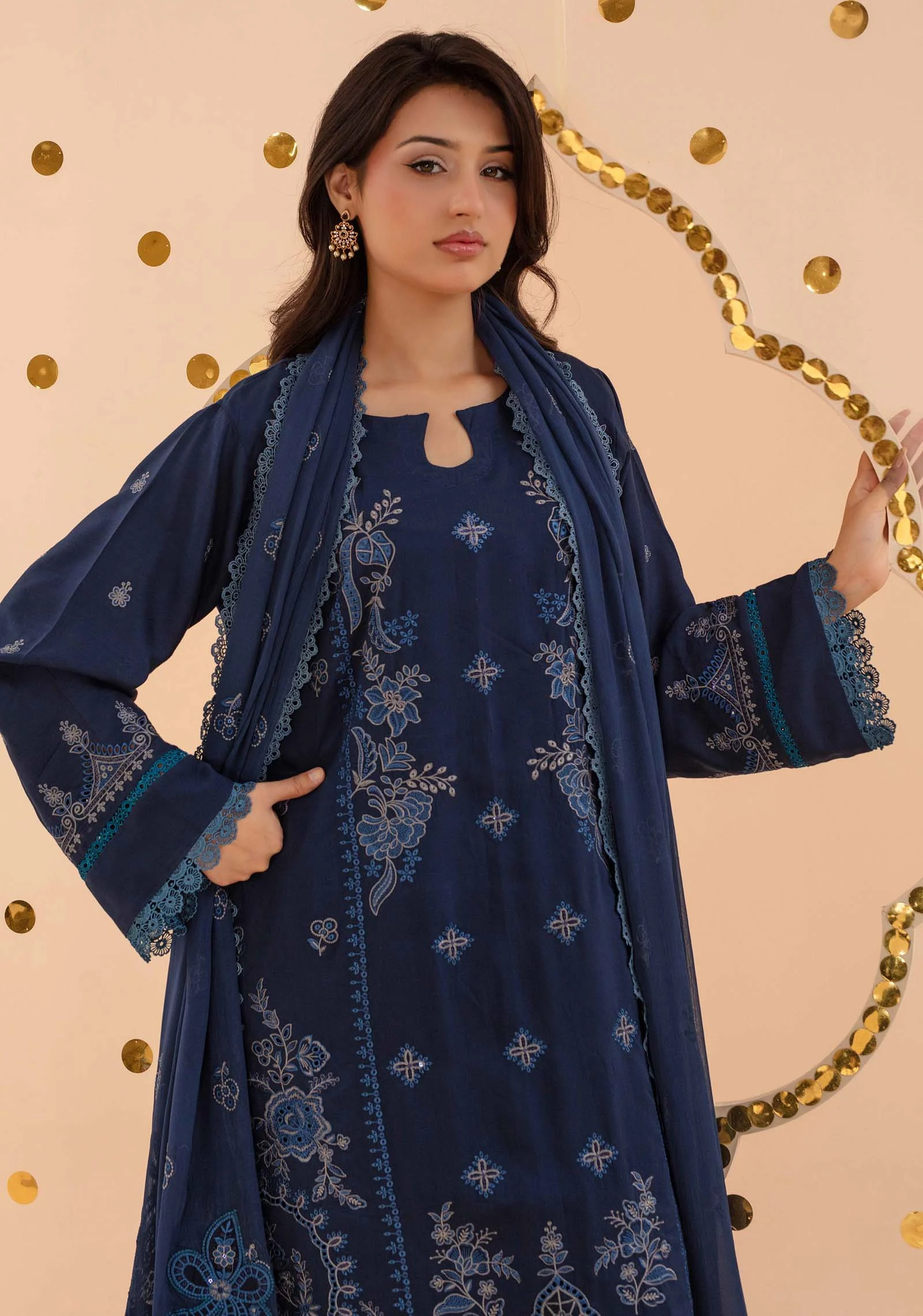 Indigo Daria Embroidered Suit | ZARA MEER - Image 8