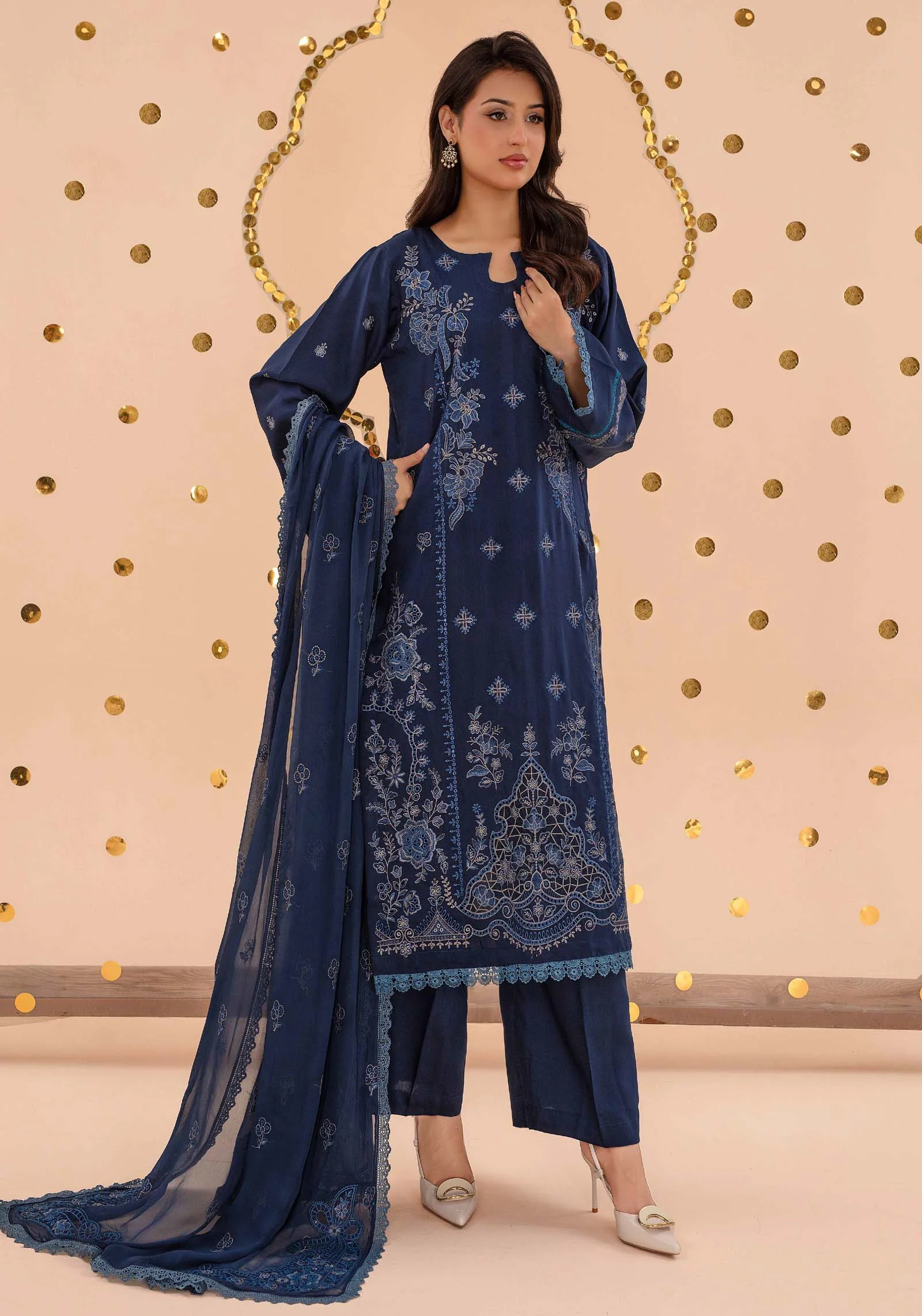 Indigo Daria Embroidered Suit | ZARA MEER - Image 9
