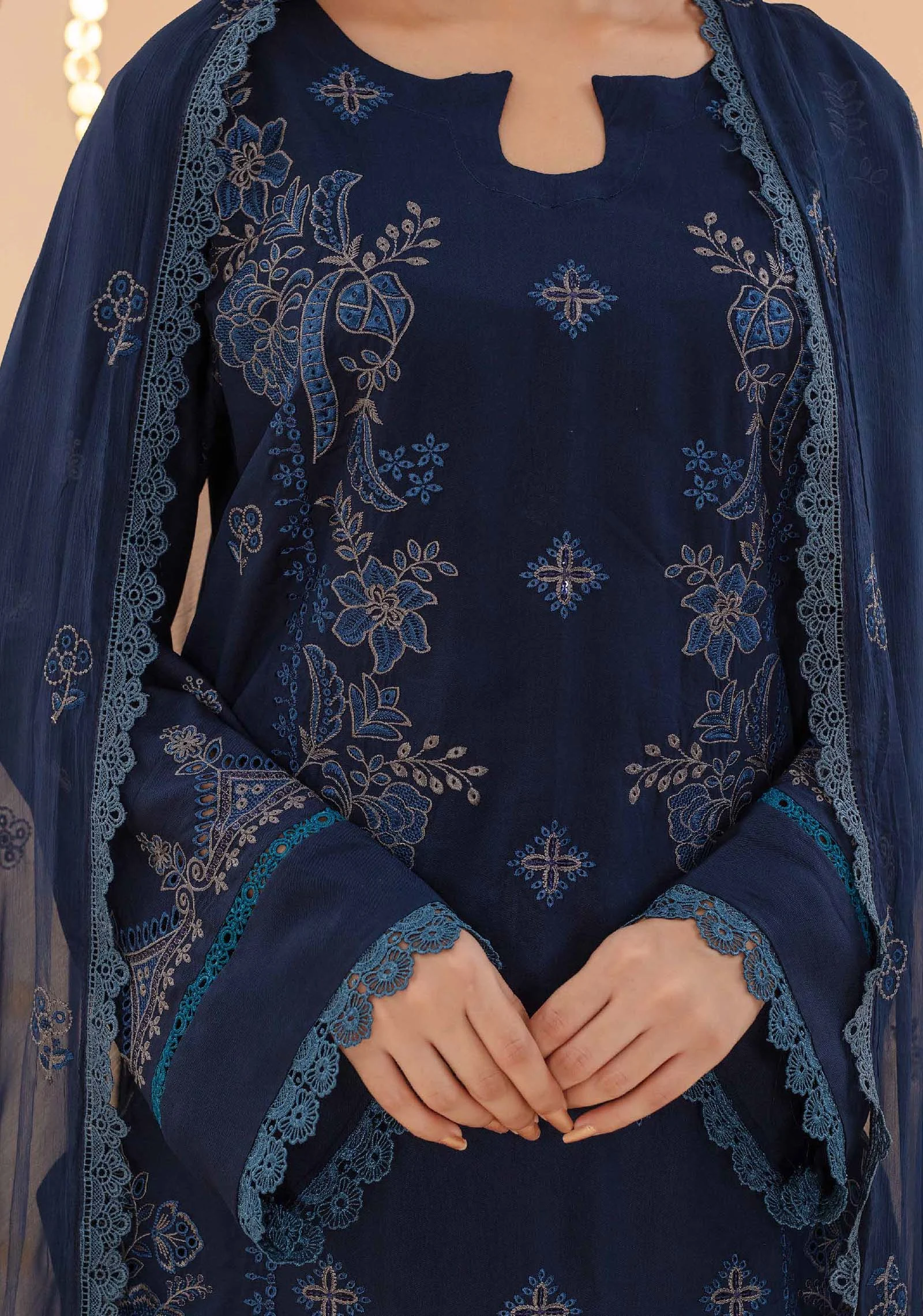 Indigo Daria Embroidered Suit | ZARA MEER - Image 10