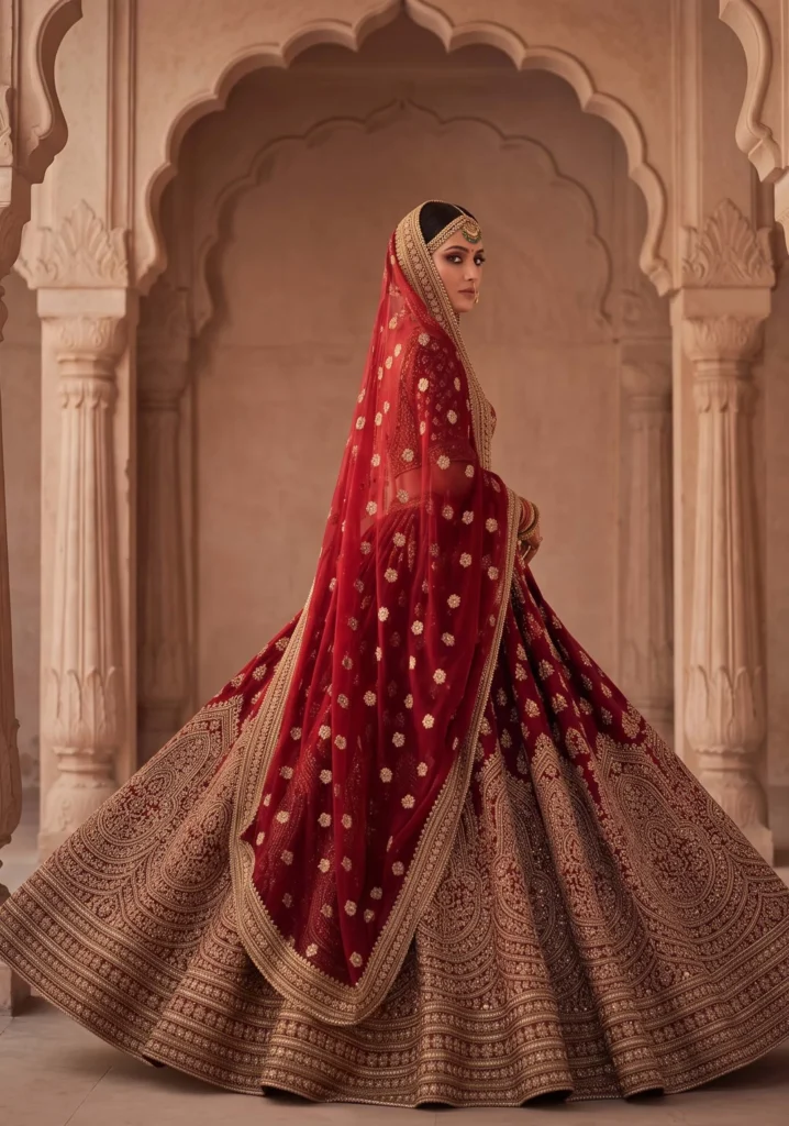 Afsana Maroon Bridal | AL Hassan Lehnga House