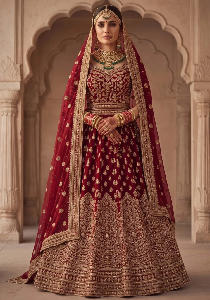 Afsana Maroon Bridal | AL Hassan Lehnga House