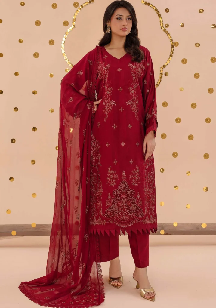Maroon Viscose 3pc | ZARA MEER