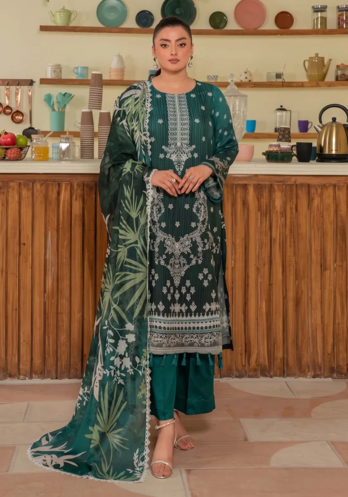 Emerald Fern Sequence 3-Piece Suit | GULL-E-RUKH