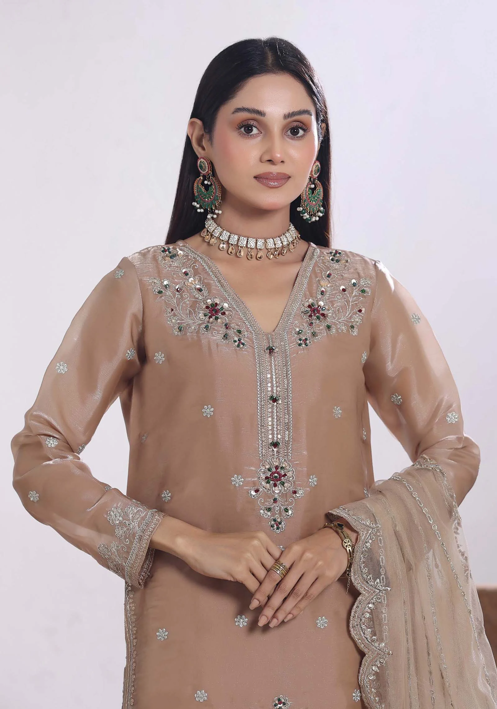 Mehar Sand Sheesha Silk 3pc | Motis Fashion - Image 6