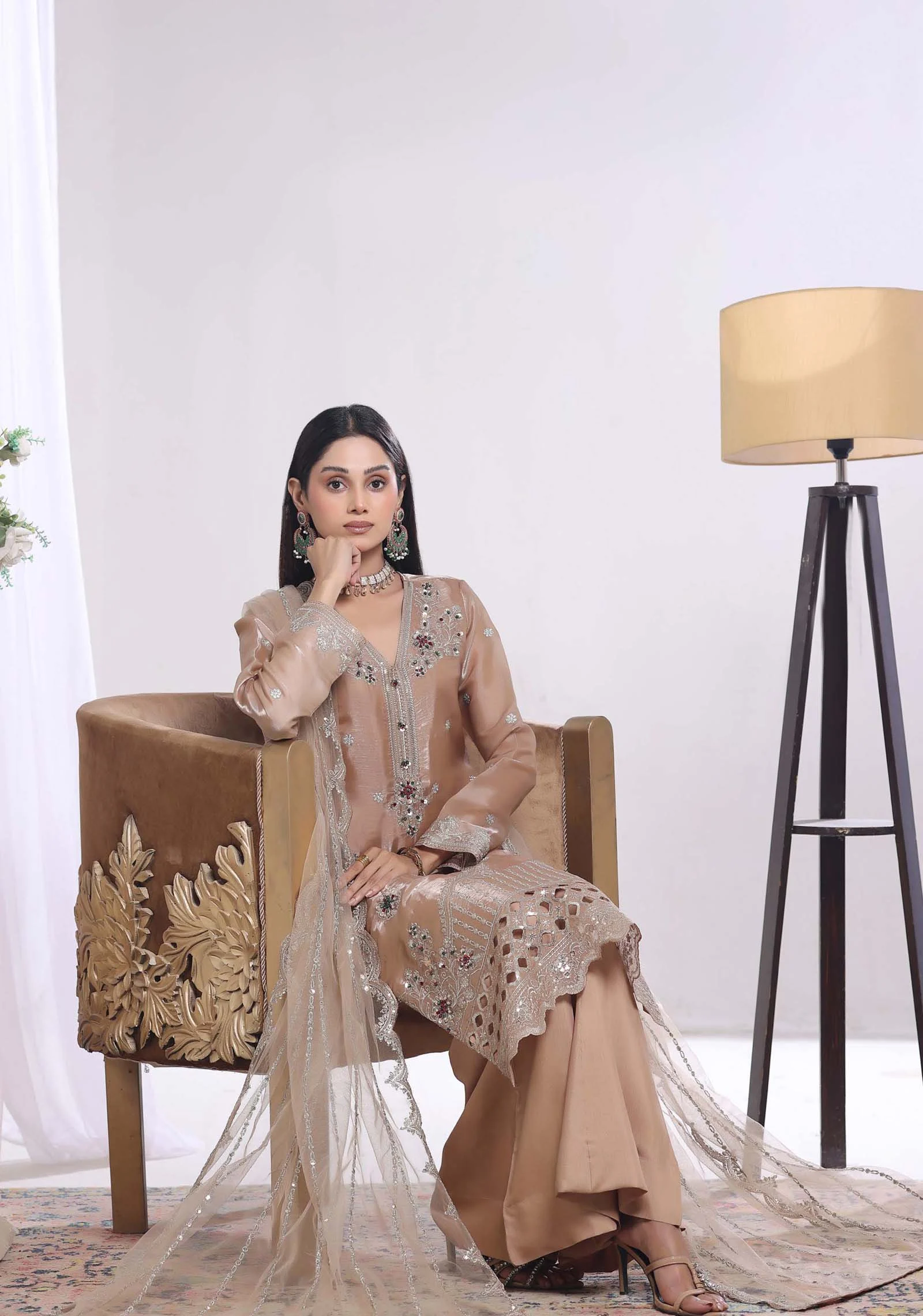 Mehar Sand Sheesha Silk 3pc | Motis Fashion - Image 5