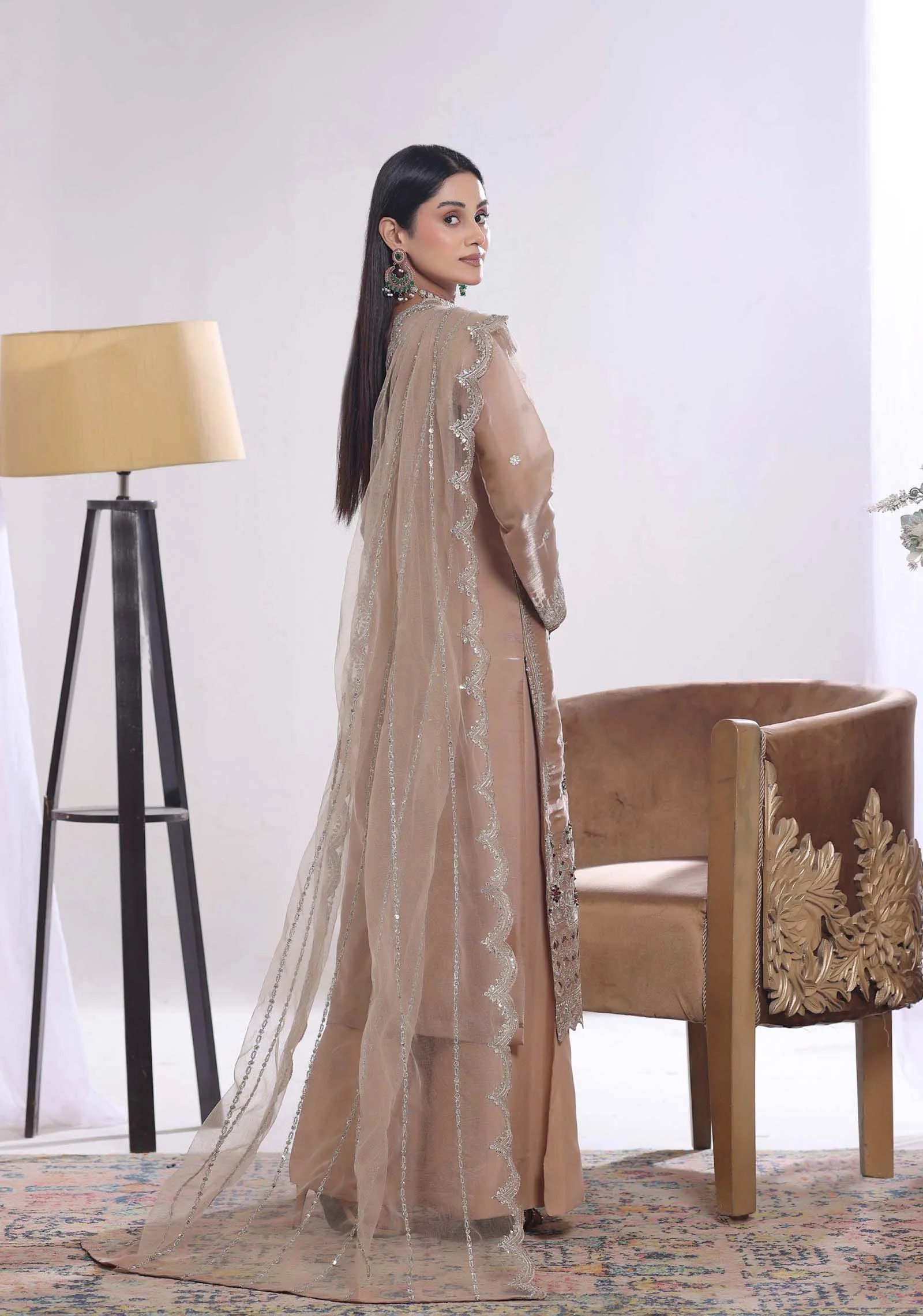 Mehar Sand Sheesha Silk 3pc | Motis Fashion - Image 3