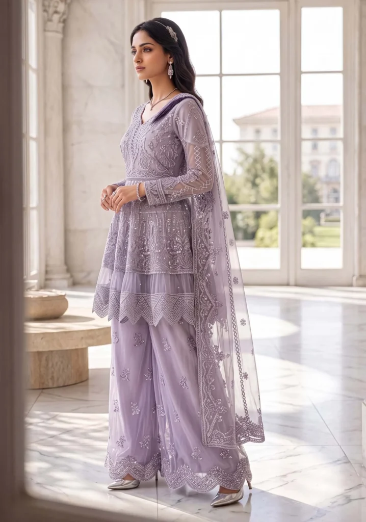 Gul-e-Rana Lilac Frock | Moti’s Fashion