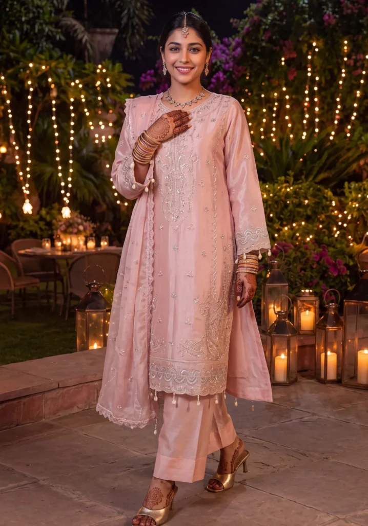 Gul-e-Sadaf Pink Silk 3pc Suit | Dressline