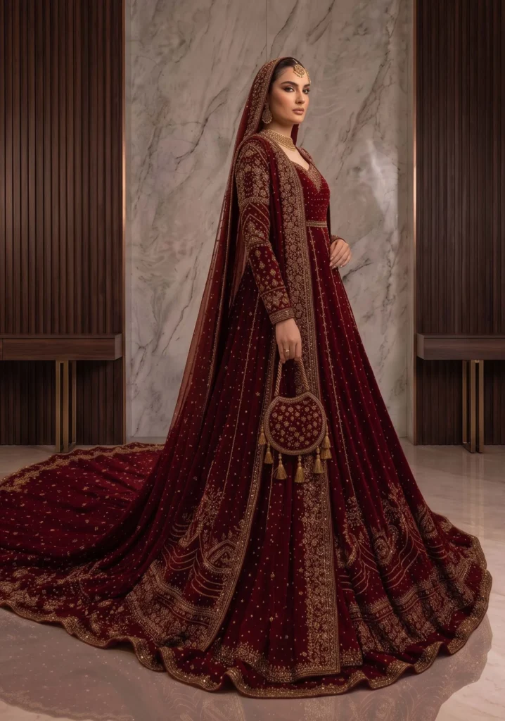 Malika Velvet Gown | AL Hassan Lehnga House