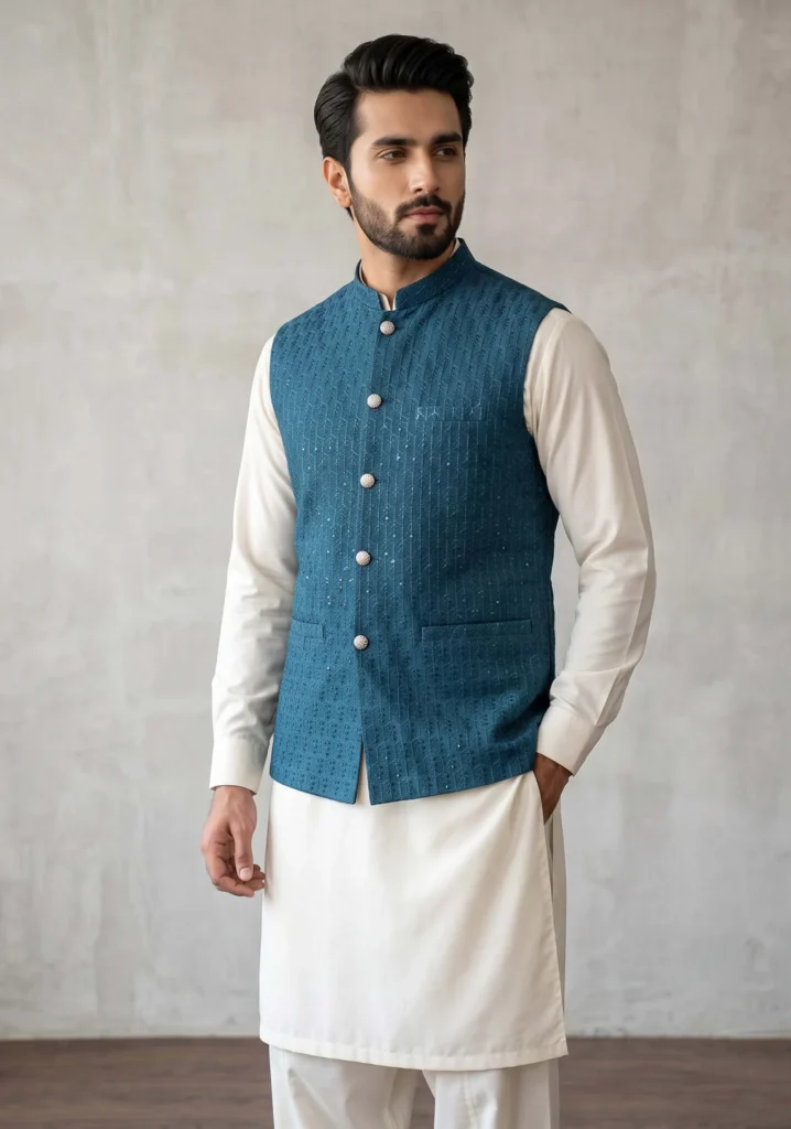 Nadir Teal Wasket | AL Hassan Lehnga House