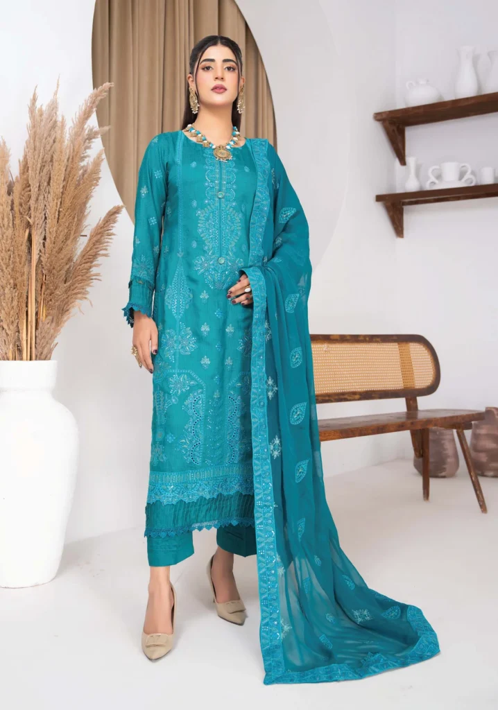 Noor-e-Firoza Embroidered Viscose 3Pc Set | AALAYA
