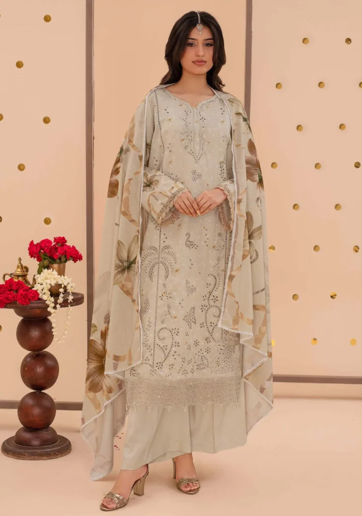 Sahara Dune Karandi 3pc Embroidered Suit | ZARA MEER