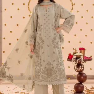 Shehrzade Sage Viscose Suit with embroidery by AL Hassan Lehnga House